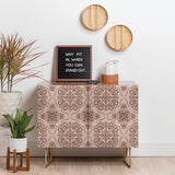 floral tiles light brown sideboard cabinet credenza