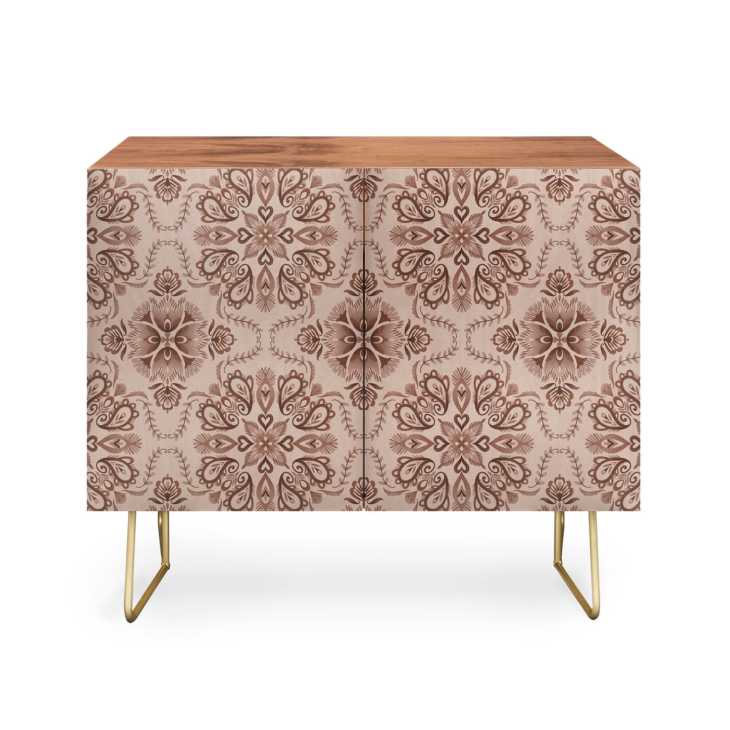 floral tiles light brown sideboard cabinet credenza