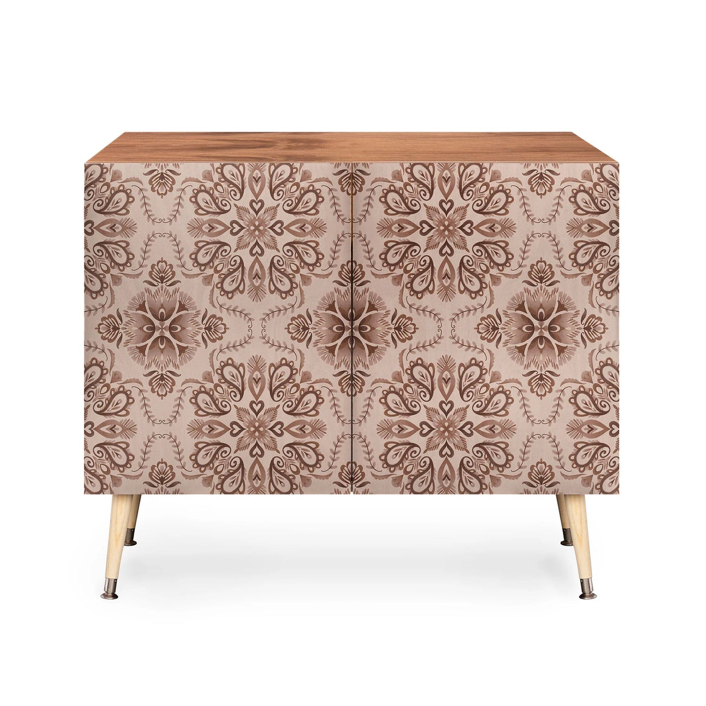 floral tiles light brown sideboard cabinet credenza