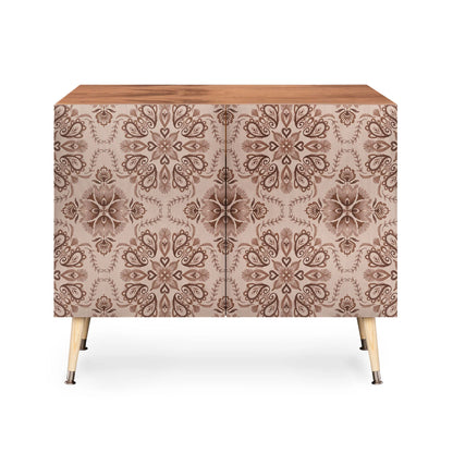 floral tiles light brown sideboard cabinet credenza