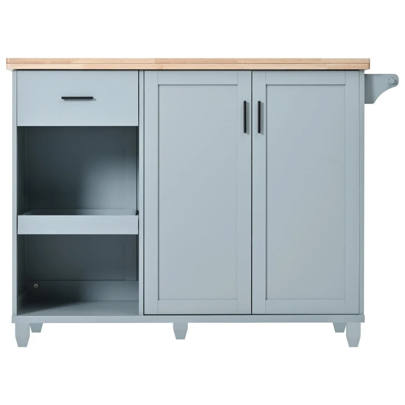 Kitchen Island Cart with Foldable Countertop