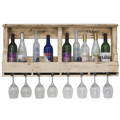 Farmhouse Original 10 Bottle Wine Shelf with 8 Glass Holder
