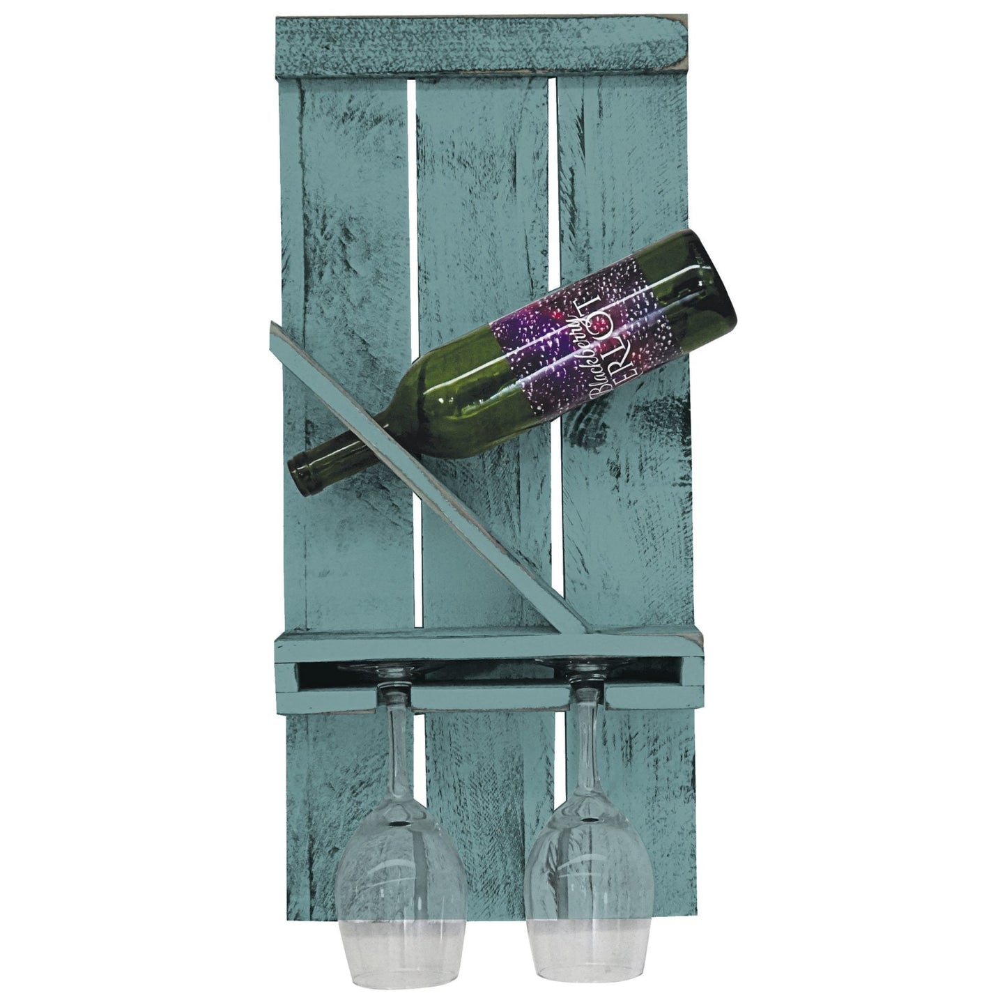 Farmhouse Single Wine Holder with 2 Glass Holder