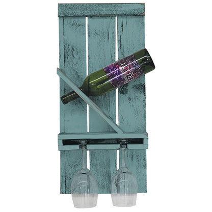 Farmhouse Single Wine Holder with 2 Glass Holder