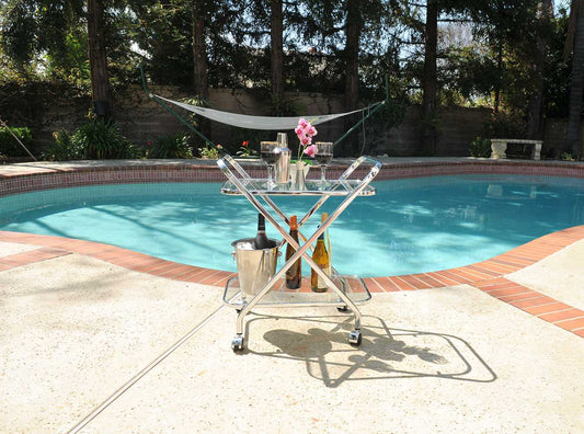 Chrome Xshape Bar Cart