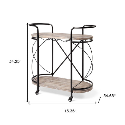 Cyclider Metal Bar Cart
