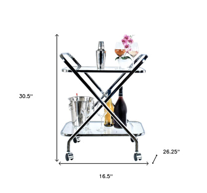 Chrome Xshape Bar Cart