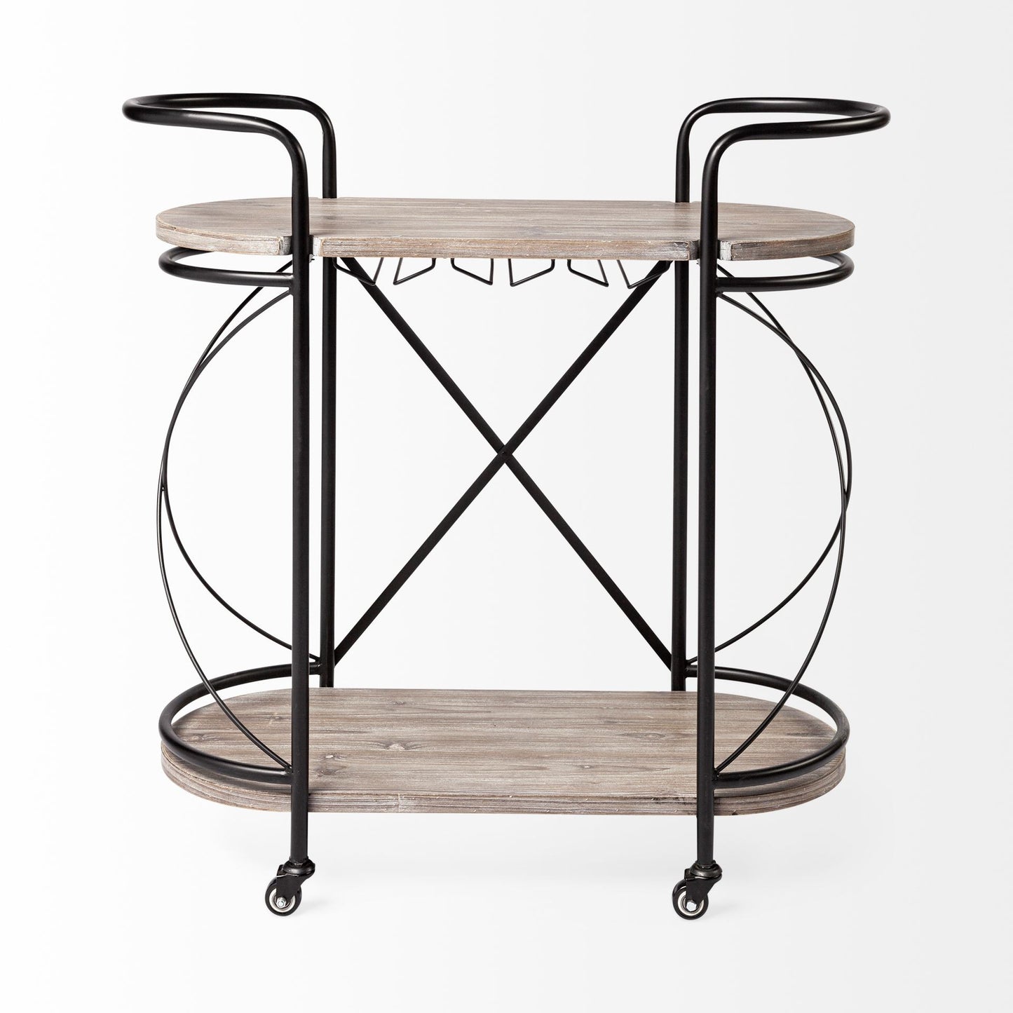 Cyclider Metal Bar Cart