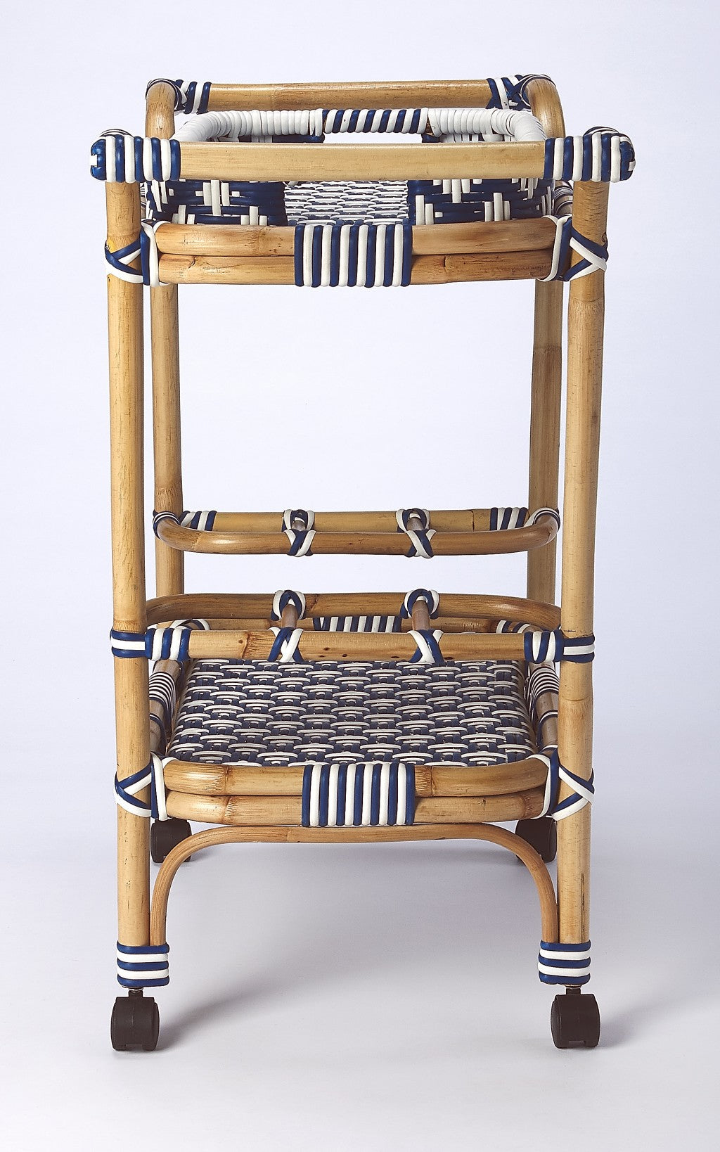 Rolling Rattan Bar Cart