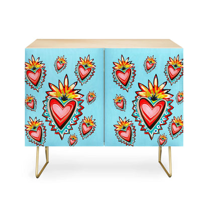Tina salazar hearts in blue cabinet credenza