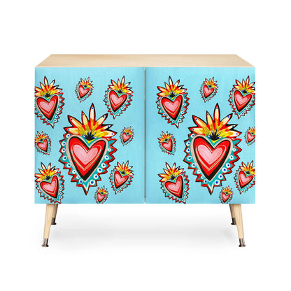 Tina salazar hearts in blue cabinet credenza