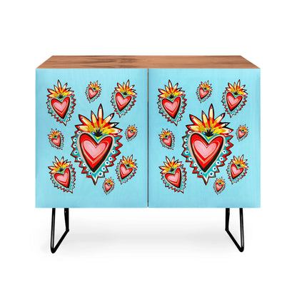 Tina salazar hearts in blue cabinet credenza