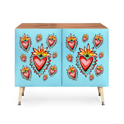 Tina salazar hearts in blue cabinet credenza