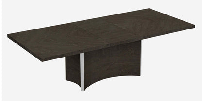Homeroots 99 Gray Brown Solid Wood Dining Table showcasing a modern design with a sleek, elegant finish.
