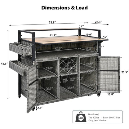Outdoor Grill Cart with Extended Table Top