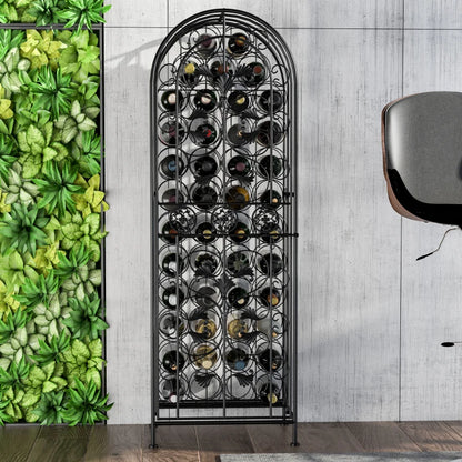 HOMCOM 45 Bottle Wrought Iron Wine Rack