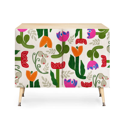 Viviana bold folk wildflowers cabinet credenza