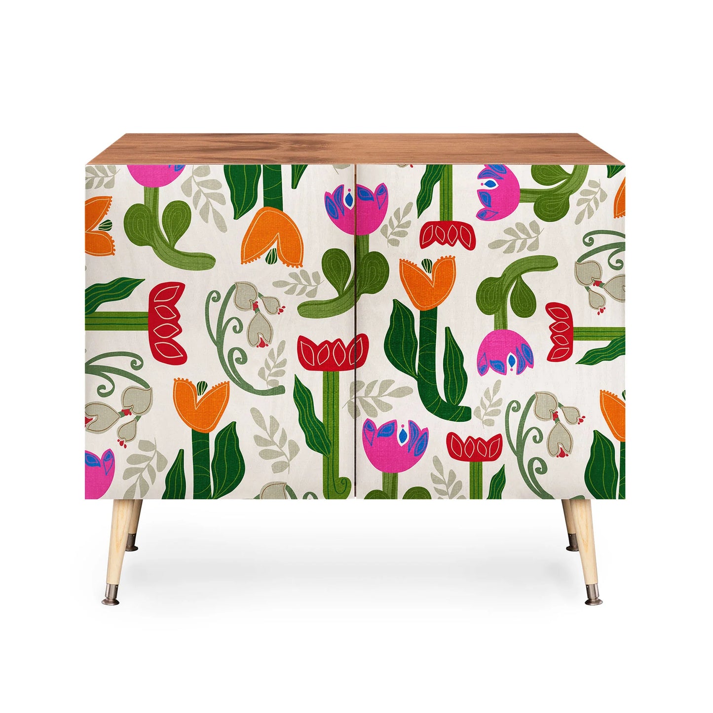 Viviana bold folk wildflowers cabinet credenza