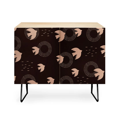 Gonzalez espresso caramel cabinet credenza