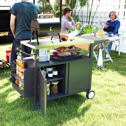 Aosom Stainless Outsunny Outdoor Grill Cart Table