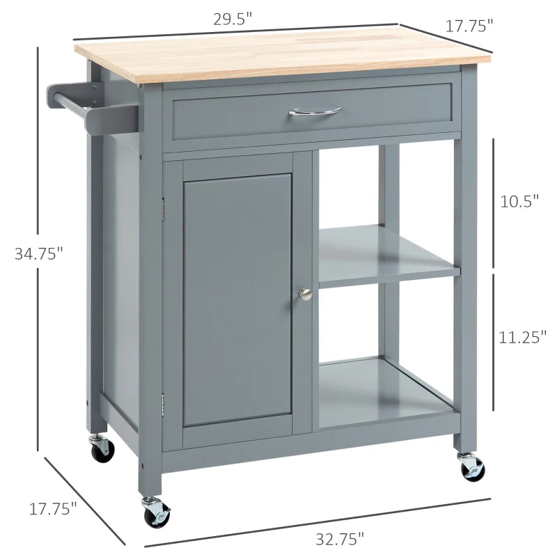 HOMCOM Kitchen Island Cart