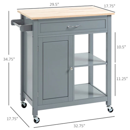 HOMCOM Kitchen Island Cart