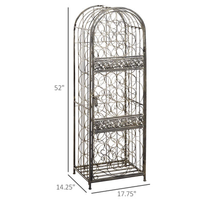 HOMCOM 45 Bottle Wrought Iron Wine Rack