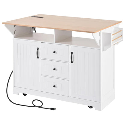 Kitchen Island Cart with Dual Drop Leaf